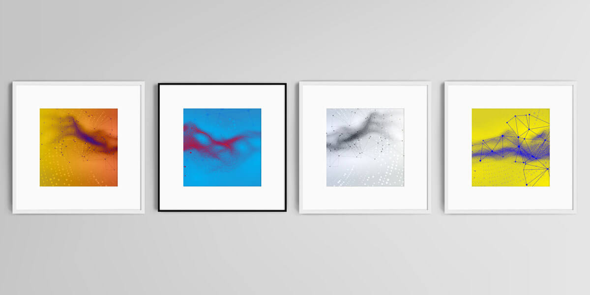 Colourful art framed colourful framed wall art