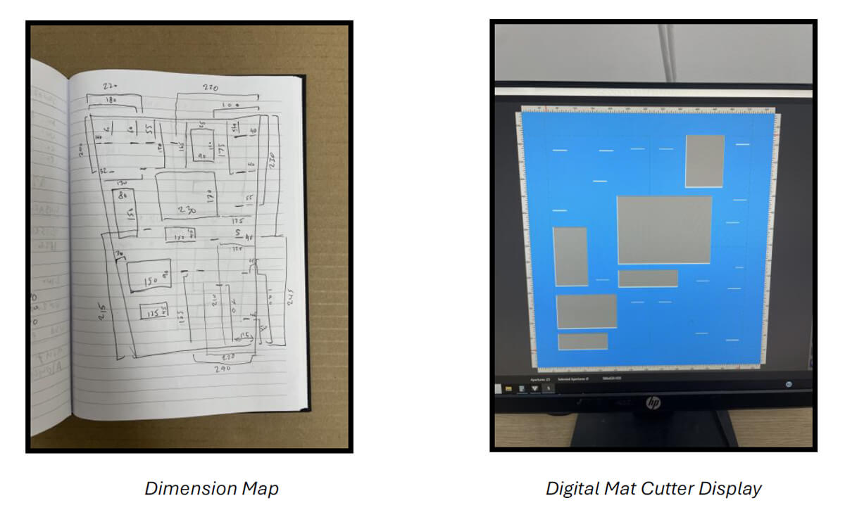 Sketch & computer design Matboard design