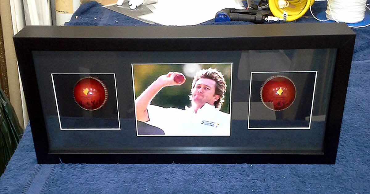 Cricket memorabilia framed Sports memorabilia box frame