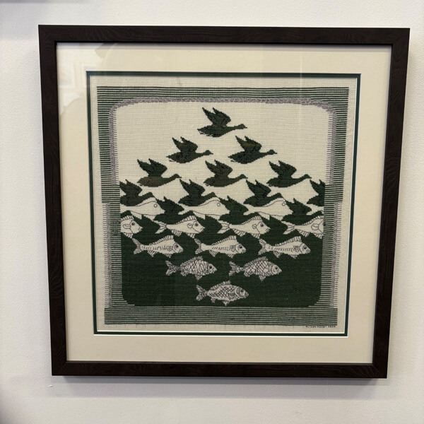 Stretched framed needlework Needlework stretching and framing