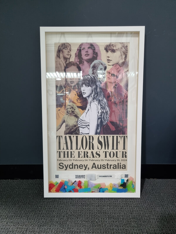 Taylor Swift framing Taylor Swift memorabilia