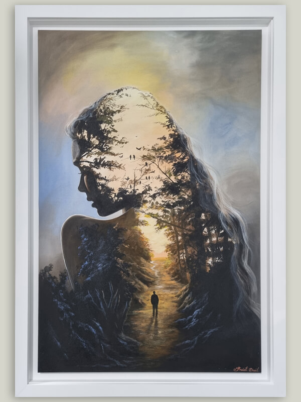 Wild woman canvas double float frame Double float frame on bali canvas art