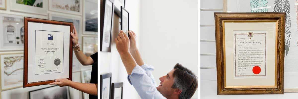 Corporate certificate framing and business achievements framed